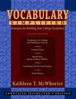 Vocabulary Simplified: Strategies for Building Your College Vocabulary 0321092929 Book Cover