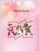 SketchBook: Dabbing Santa Elf Unicorn Christmas Kids Boys Men Xmas Gifts Unicorn Blank Unlined SketchBook for Kids and Girls XL Marple SketchBook 100+ Pages of 8.5x11 Sketching and Doodling 1677144394 Book Cover