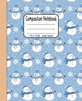 Composition Notebook: 7.5x9.25 Wide Ruled | Joyful Christmas Snowman with Snowflakes 1678532029 Book Cover