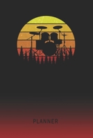Planner: Drumkit 2 Year Weekly Planner 2020 - 2022 Retro Vintage Sunset Cover January 20 - December 21 Planning Organizer Writing Notebook Productive Datebook Calendar Schedule Plan Days, Set Goals & 1704122619 Book Cover