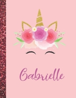 Gabrielle: Gabrielle Marble Size Unicorn SketchBook Personalized White Paper for Girls and Kids to Drawing and Sketching Doodle Taking Note Size 8.5 x 11 1658519477 Book Cover
