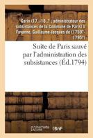 Suite de Paris sauvé par l'administration des subsistances 2014033269 Book Cover