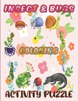 Insects & Bugs Coloring Activity Puzzle: Animals Word Search puzzle for Kids, Insect Coloring Books For Children B09182GVML Book Cover
