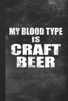 My Blood Type Is Craft Beer: Blank Lined Notebook Journal for Beer Drinker 1692868675 Book Cover