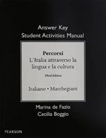 Student Activities Manual Answer Key for Percorsi: L'Italia Attraverso La Lingua E La Cultura 0205999344 Book Cover