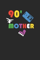 90' Mother: A5 Notizbuch Demi Raster / Karo / Kariert 120 Seiten f�r Fans der 90ziger Jahre und alle junggebliebene. I Geschenkidee f�r Retro Fans 1085972313 Book Cover