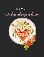 Never a failure always a lesson: Write in Daily Practices, Writing Prompts, and Reflections of Inspiration for the Mind, Body and Spirit. 1795877510 Book Cover