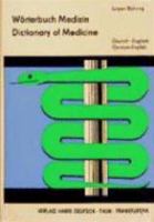 German-English Dictionary of Medicine 3871449571 Book Cover