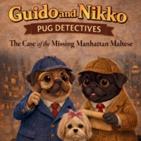 Guido and Nikko Pug Detectives The case of the Missing Manhattan Maltese B0GMTGQDJP Book Cover