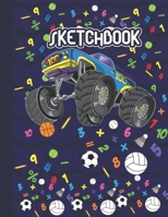 SKETCHBOOK: Cool Blank Notebook for Sketching and Picture Space with Monster Truck, Unlined Paper Book for Drawing, Journaling and Doodling, Perfect for Creative Kids 1712333755 Book Cover