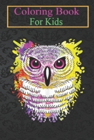 Coloring Book For Kids: Watercolor Snowy Owl Cool Art Night Animal Bird Lover Animal Coloring Book: For Kids Aged 3-8 (Fun Activities for Kids) B08HT86588 Book Cover
