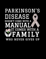 Parkinson's Disease Doesn't Come With a Manual It Comes With a Family Who Never Gives Up: Parkinson's Disease Awareness Notebook 8.5 x11 Softcover 100 College Ruled Page Notebook For Parkinson's Disea 1086764838 Book Cover