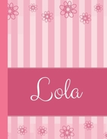 Lola: Personalized Name College Ruled Notebook Pink Lines and Flowers 108901239X Book Cover