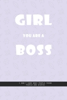 BLUE GRAY FOLIAGE Notebook: Girl you are a boss. I don't care what people think, people are stupid. creatif daily journal.: Beautiful Whit lined interior notebook 1677414006 Book Cover