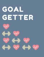 Goal Getter: 47 Week Workout&Diet Journal For Women Blue Motivational Workout/Fitness and/or Nutrition Journal/Planners 100 Pages Happy Planner Wellness Journal Diet & Exercise Journal for Women Food  1660541220 Book Cover