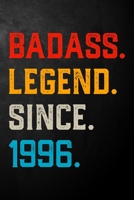 Badass Legend Since 1996: Vintage Blank Lined Journal / Notebook / Diary / Unique Card Alternative / Appreciation Gift For Someone Born In 1996 ( 6 x 9 - 120 Pages ) 1705426956 Book Cover