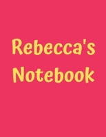 Rebecca’s Notebook: Pink Cover, College Ruled, 100 Sheets, 8.5" x 11" (Letter Size), White Paper (Women's Custom Names) 1675216959 Book Cover