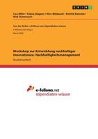 Workshop zur Entwicklung nachhaltiger Innovationen. Nachhaltigkeitsmanagement (German Edition) 3668935858 Book Cover