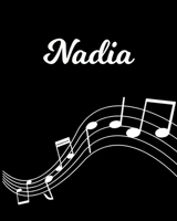 Nadia: Sheet Music Note Manuscript Notebook Paper Personalized Custom First Name Initial N Musician Composer Instrument Composition Book 12 Staves a Page Staff Line Notepad Notation Guide Create Compo 1704065720 Book Cover