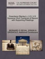 Greenberg (Stanley) v. U.S. U.S. Supreme Court Transcript of Record with Supporting Pleadings 1270608819 Book Cover