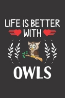 Life Is Better With Owls: Owls Lovers Funny Gifts Dot Grid Journal Notebook 6x9 120 Pages 1673917143 Book Cover