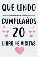 Cumplea�os 20 De Visitas: Para mujer y hombre regalo 20 a�os libro de visitas para felicitar A5 120 p�ginas 1712580817 Book Cover