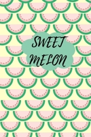 Sweet melon pattern cover vintage color for writing, school: lined diary 100 pages 6X9 1675848076 Book Cover