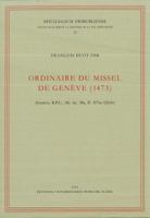 Ordinaire Du Missel de Geneve (1473) 3402135248 Book Cover