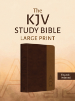 The KJV Study Bible, Large Print (Indexed) [Two-Tone Brown Alpha & Omega] B0DKG761MK Book Cover
