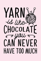 Yarn Is Like Chocolate You Can Never Have Too Much: Knitting Lined Notebook, Journal, Organizer, Diary, Composition Notebook, Gifts for Knitting Lovers 1708364617 Book Cover