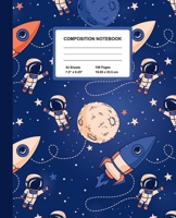 Composition Notebook: Space Rockets Wide Ruled Paper Journal Blank Lined Workbook for Teens Kids Students Girls, for Home School & Writing Notes 1712544896 Book Cover