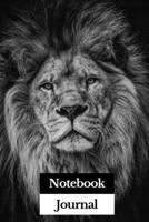 Notebook Journal: Lined Notebook Journal - Black and White Lion Photo - 6x9 inches - Cute gift  - Journal, Notebook, Diary, Composition Book 1700083317 Book Cover