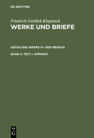 Friedrich Gottlieb Klopstock Werke Und Briefe: Historische-Kritische Ausgabe (Werke Und Briefe: Historisch-Kritische Ausgabe: Abteilung We) 3110147513 Book Cover