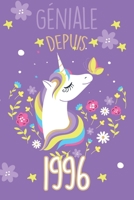 g�niale depuis 1978 avec une belle licorne: Carnet de notes lign� ou un Journal pour les filles, remplir de 110 pages (15 x 23 cm), (couverture souple finition matte, bullet journal, planner, planning 1661504078 Book Cover