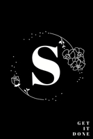 Simple Black Initial Letter S Notebook with Rose Floral Journal for Women, Girls Birthday Gift and School: Lined Notebook / Journal Gift, 120 Pages, 6x9, Soft Cover, Matte Finish 1677331836 Book Cover