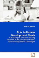 M.A. in Human Development Thesis 3639181573 Book Cover