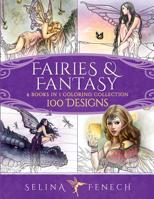 Fairies and Fantasy Coloring Collection: 4 Books in 1 - 100 Designs 0648215660 Book Cover