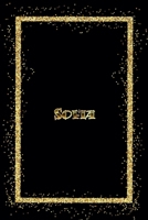 Sofia: Name Sofia Monogram Notebook - 120 Pages - Size 6x9, Soft Cover, Matte Finish- Gold Confetti Glitter Monogram Blank Lined Note Book, Writing Pad, Journal or Diary Kids, Girls Men & Women 1660293251 Book Cover