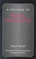 A Critique of Moral Knowledge 0823221040 Book Cover