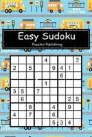 Easy Sudoku: Sudoku Puzzle Game For Beginers With Buses cartoon on pattern cover 1793168954 Book Cover