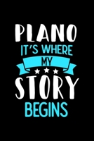 Plano It's Where My Story Begins: Plano Dot Grid 6x9 Dotted Bullet Journal and Notebook 120 Pages 1673569749 Book Cover