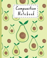 Composition Notebook: Cute Avocado Gifts Wide Ruled Blank Lined Paper Book For Girls Boys Men And Women - Avocado Themed Pattern For Avocado Lovers 1706315694 Book Cover