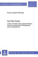 Karl Otto Paetel: Leben Und Werk Eines Literaturkritikers, Mit Einer Umfassenden Bibliographie Seiner Publikationen 3261033320 Book Cover