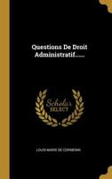 Questions de droit administratif 1010630350 Book Cover