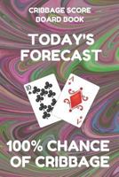 Cribbage Score Board Book: Scorebook of 100 Score Keeper Sheet Pages For Cribbage Games, Convenient 6 By 9 Inches, Funny Forecast Dark Swirl Cover 1798196794 Book Cover