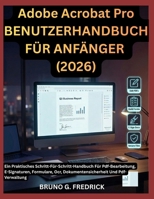Adobe Acrobat Pro BENUTZERHANDBUCH FÜR ANFÄNGER (2026): Ein Praktisches Schritt-Für-Schritt-Handbuch Für Pdf-Bearbeitung, E-Signaturen, Formulare, ... Und Pdf-Verwaltung (German Edition) B0H6PVXLGZ Book Cover