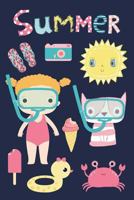 Summer: Small Dual Notebook Blank and Lined Alternating Pages Plain Paper On One Side and College Ruled Lined Paper On The Reverse Side, 6" x 9" 50 Sheets/100 Pages Cute Vacation and Holiday Diary 1723532762 Book Cover