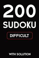 200 Sudoku difficult with solution: 9x9, Puzzle Book, 2 puzzles per page 1079427341 Book Cover