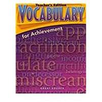 Vocabulary for Achievement, 4th Course, Grade 10 0669517658 Book Cover