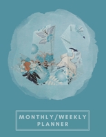 Monthly/Weekly Planner: Teal Blue Japanese Origami Swan Weekly Planner + Monthly Calendar Views 12 Month Agenda Planner Gift For Swan Lovers 1676073299 Book Cover